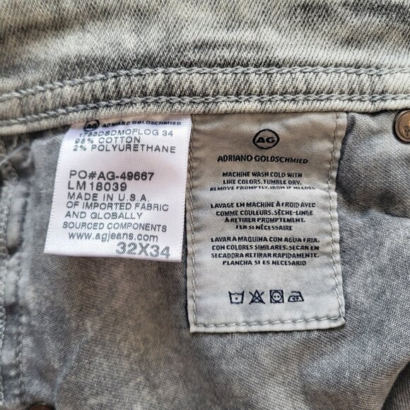 AG Adriano Goldschmied Tellis Slim Jeans Moonwash Florence Fog Men's Size 32X34 - Picture 7 of 7